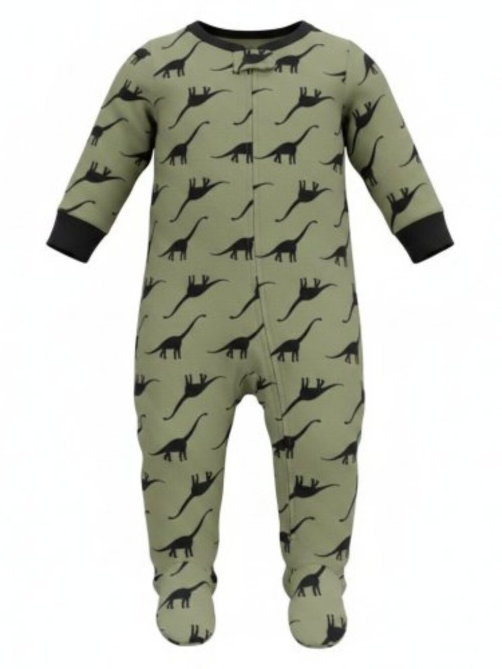OLD NAVY Green Dinosaur Print One Piece Fleece Blanket Sleeper Boys Size 2T